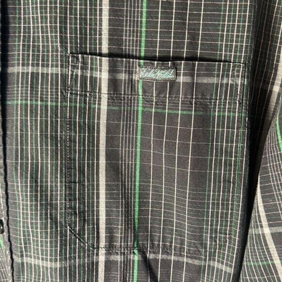 Ecko Unitd Mens L Large Shirt Button Front Plaid Green  Black Cotton Classic - Picture 3 of 6